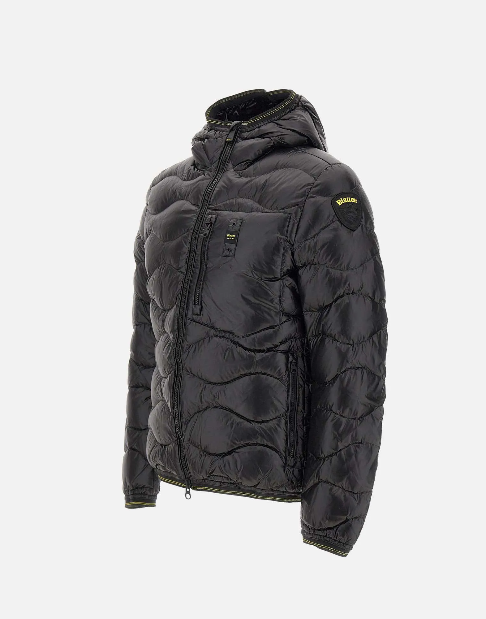 Wave Men's Down Jacket in Black